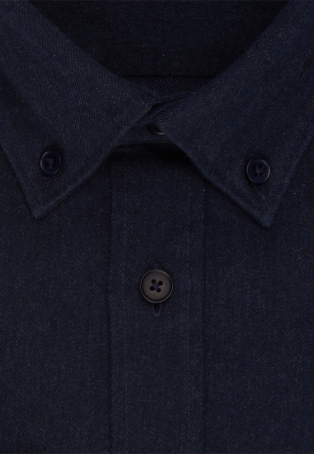 Flanell Casual Hemd in Regular mit Button-Down-Kragen in Dunkelblau |  Seidensticker Onlineshop