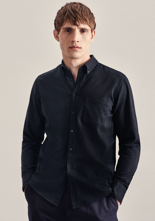 Casual Shirt in Regular with Button-Down-Collar in Dark Blue | Seidensticker Onlineshop