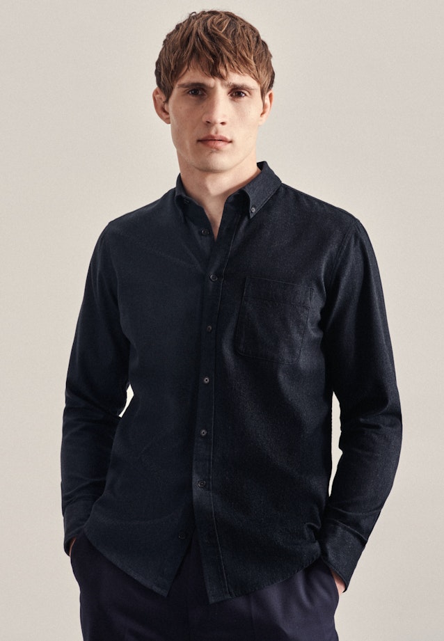 Regular Casual shirt Uni in Dark Blue |  Seidensticker Onlineshop