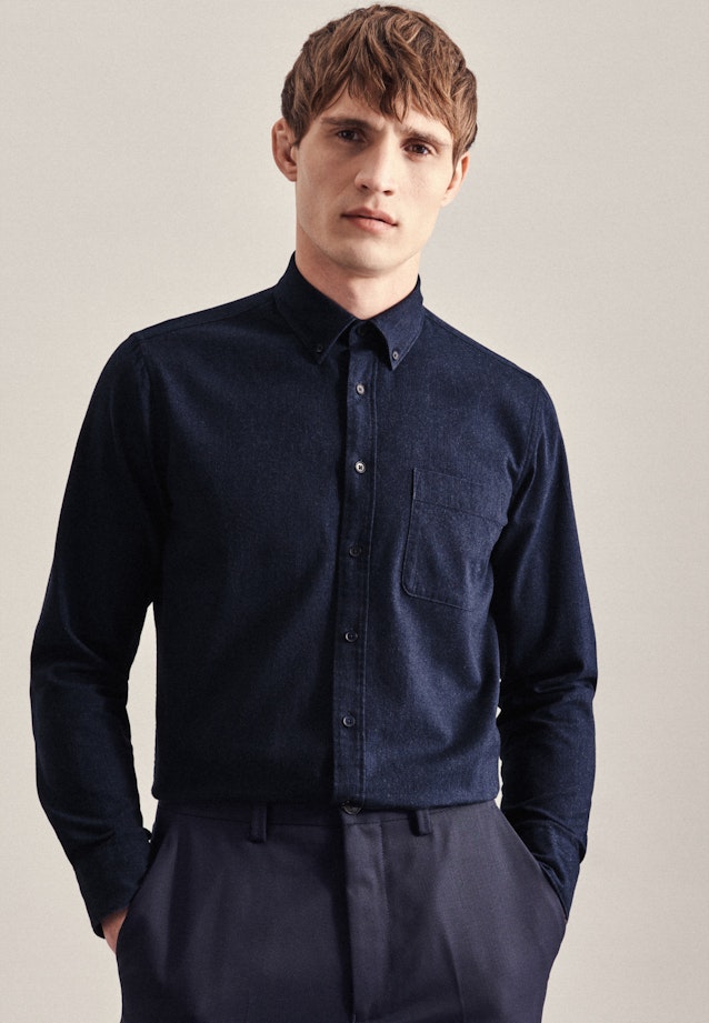 Regular Casual shirt Uni in Dark Blue |  Seidensticker Onlineshop