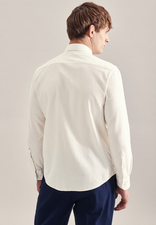 Flanell Casual Hemd in Regular mit Button-Down-Kragen in Ecru | Seidensticker Onlineshop