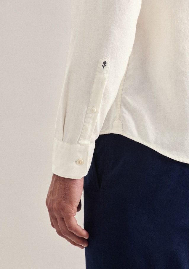 Flanell Casual Hemd in Regular mit Button-Down-Kragen in Ecru |  Seidensticker Onlineshop