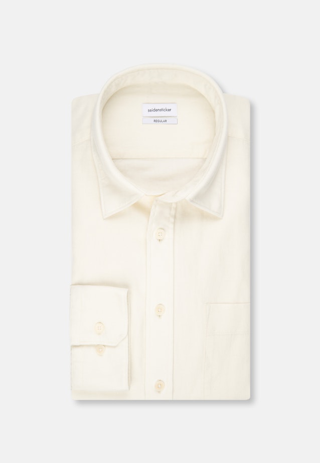 Regular Casual shirt Uni in Ecru |  Seidensticker Onlineshop