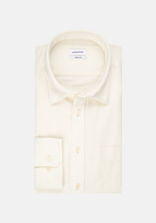 Casual Shirt in Regular with Button-Down-Kraag in Ecru |  Seidensticker Onlineshop