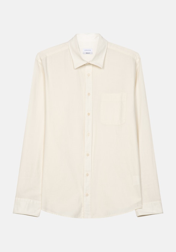Flanell Casual Hemd in Regular mit Button-Down-Kragen in Ecru |  Seidensticker Onlineshop