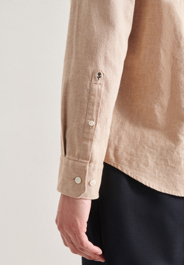Casual Shirt in Regular with Button-Down-Kraag in Bruin |  Seidensticker Onlineshop