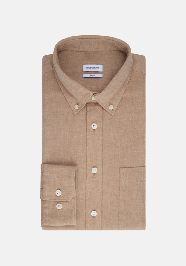 Flanell Casual Hemd in Regular mit Button-Down-Kragen in Braun |  Seidensticker Onlineshop