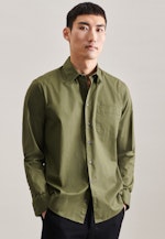 Regular Chemise décontractée Uni in Vert |  Seidensticker Onlineshop