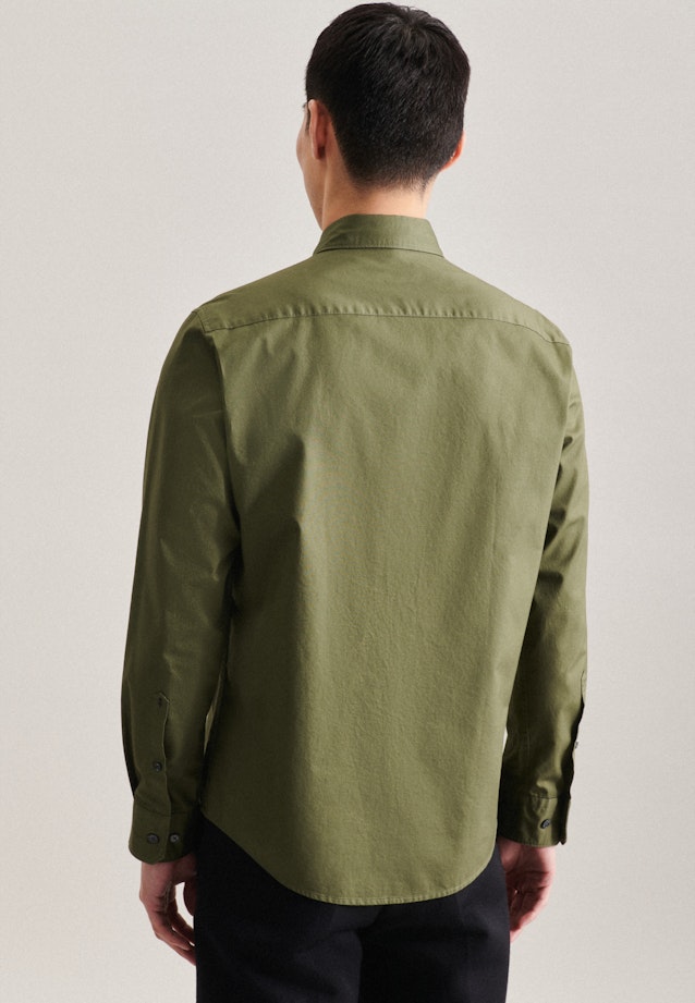 Regular Chemise décontractée Uni in Vert |  Seidensticker Onlineshop