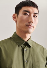 Regular Chemise décontractée Uni in Vert |  Seidensticker Onlineshop