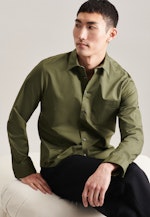 Regular Chemise décontractée Uni in Vert |  Seidensticker Onlineshop