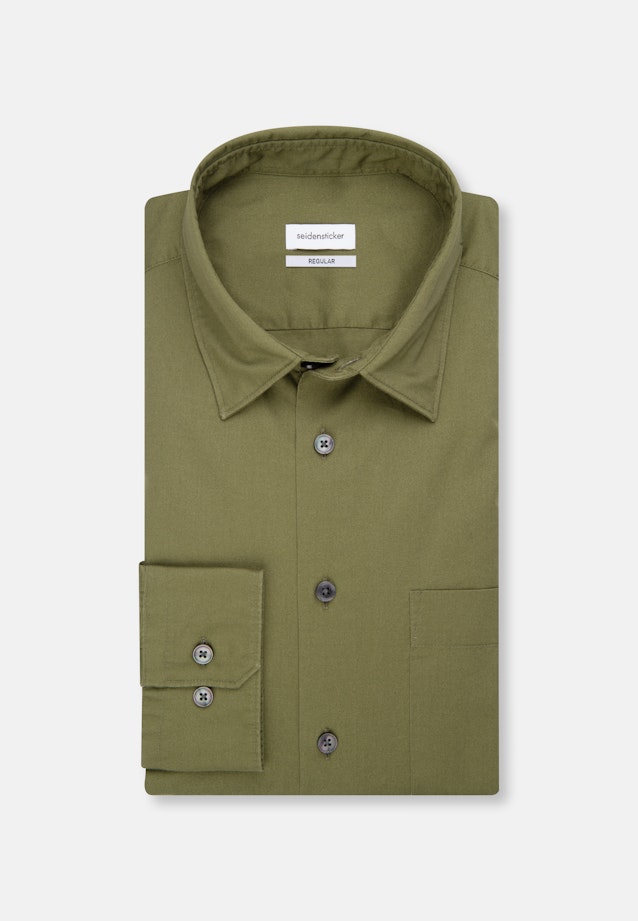 Regular Chemise décontractée Uni in Vert |  Seidensticker Onlineshop