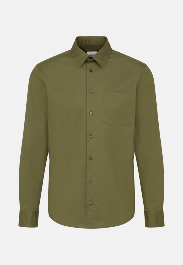 Regular Chemise décontractée Uni in Vert |  Seidensticker Onlineshop