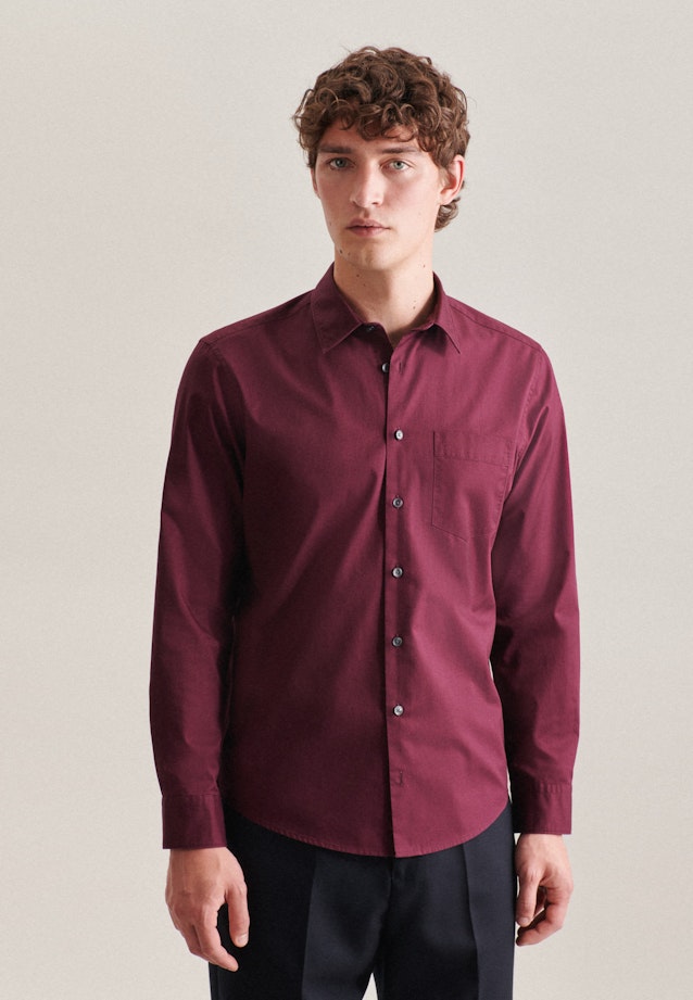 Casual Shirt in Regular with Kentkraag in Rood |  Seidensticker Onlineshop