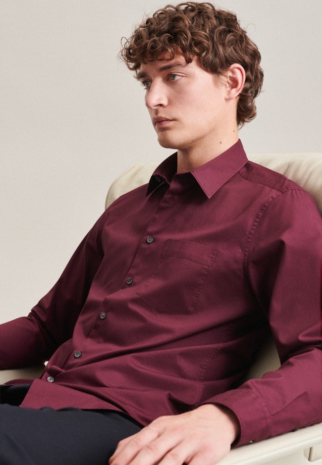 Chemise casual in Regular with Col Kent in Rouge |  Seidensticker Onlineshop