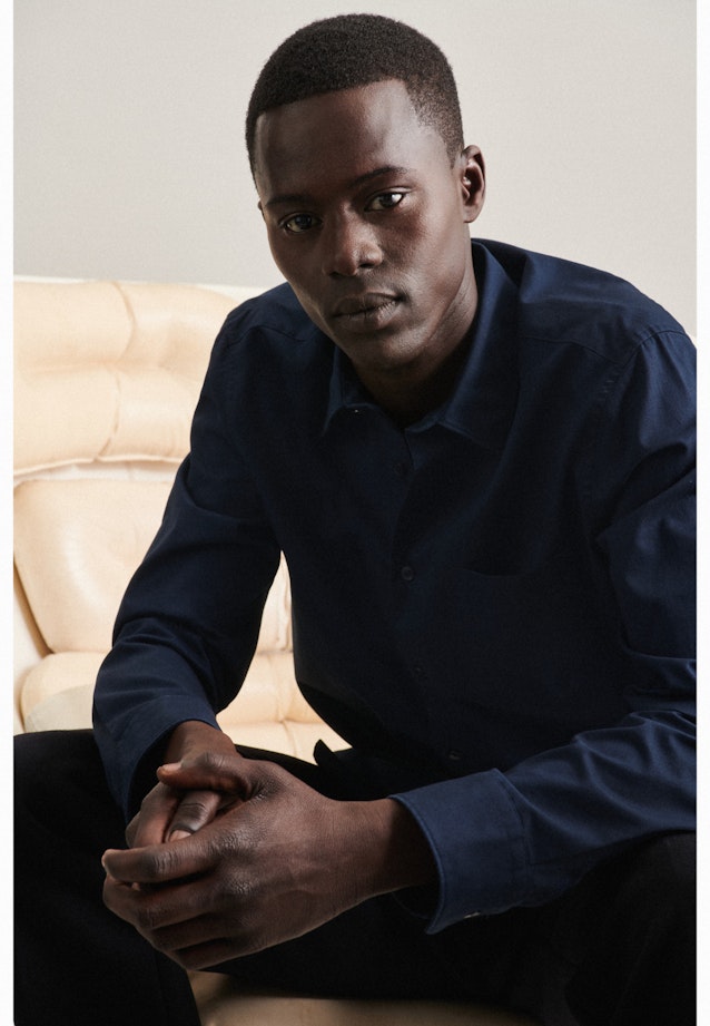 Regular Casual shirt Uni in Dark Blue |  Seidensticker Onlineshop