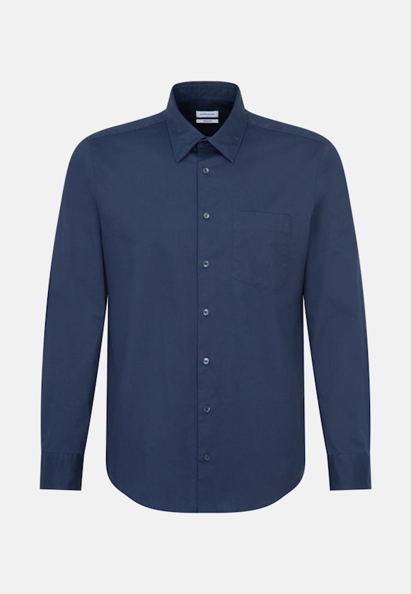Regular Casual shirt Uni in Dark Blue |  Seidensticker Onlineshop