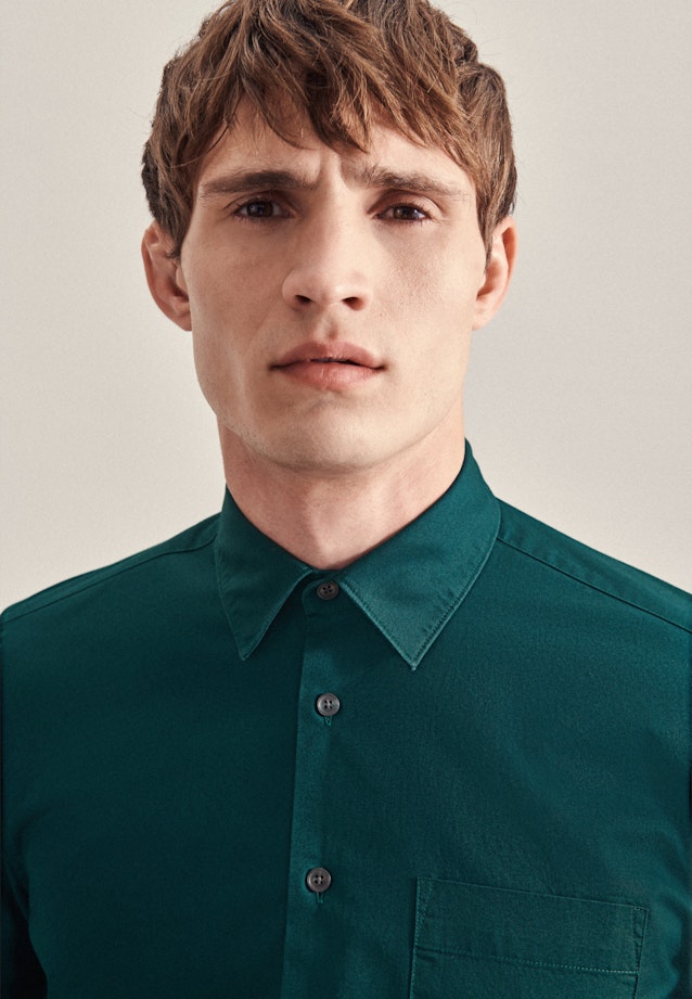 Regular Casual Hemd Uni in Grün |  Seidensticker Onlineshop