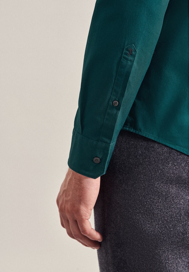 Regular Casual Hemd Uni in Grün |  Seidensticker Onlineshop