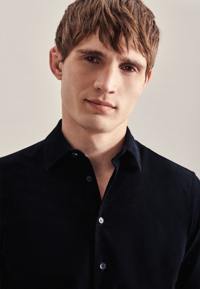 Regular Casual Hemd Uni in Dunkelblau |  Seidensticker Onlineshop