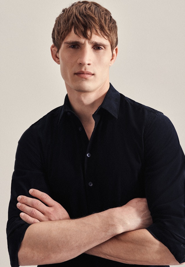 Regular Casual Hemd Uni in Dunkelblau |  Seidensticker Onlineshop