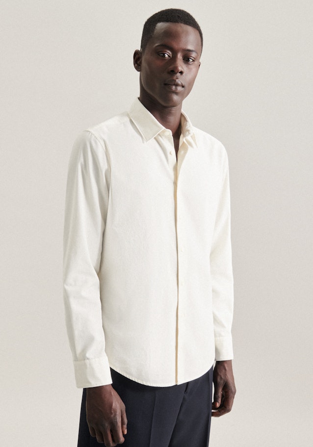 Casual Shirt in Regular fit with Kent-Collar in Ecru | Seidensticker Onlineshop
