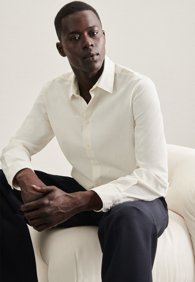 Regular Casual shirt Uni in Ecru |  Seidensticker Onlineshop