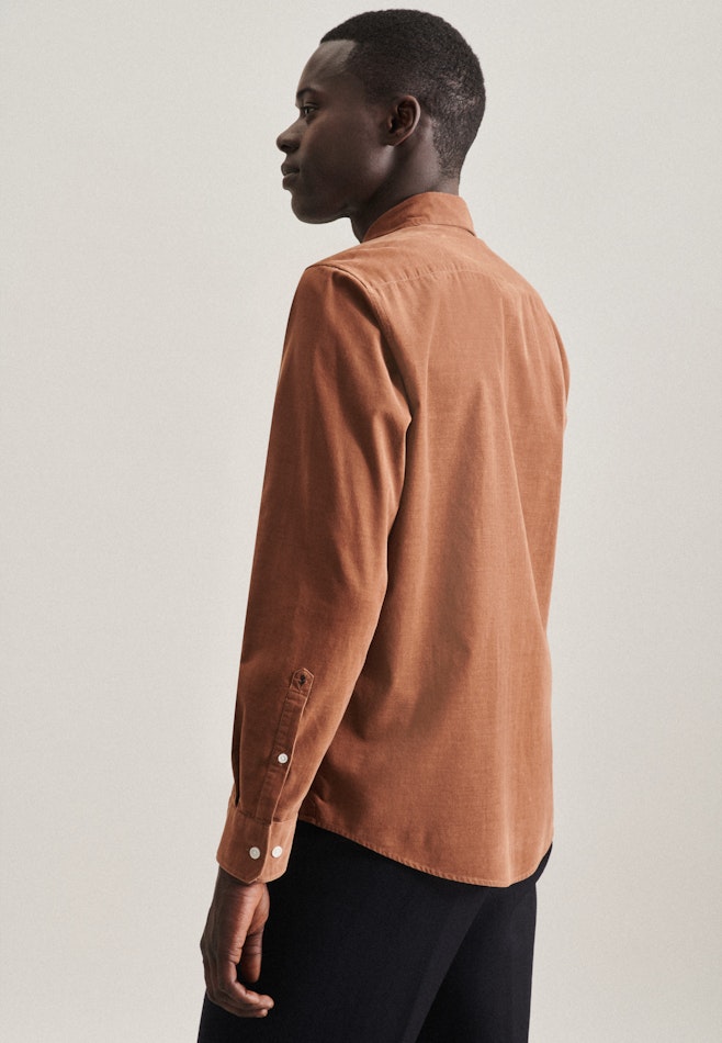 Casual Shirt in Regular fit with Kent-Collar in Brown | Seidensticker online shop