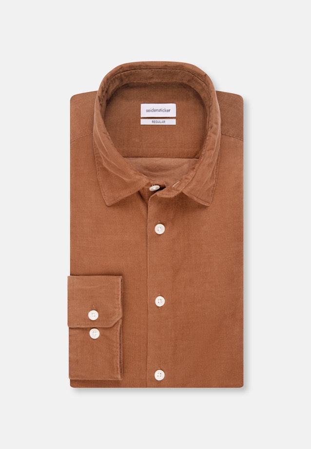 Regular Chemise décontractée Uni in Marron |  Seidensticker Onlineshop