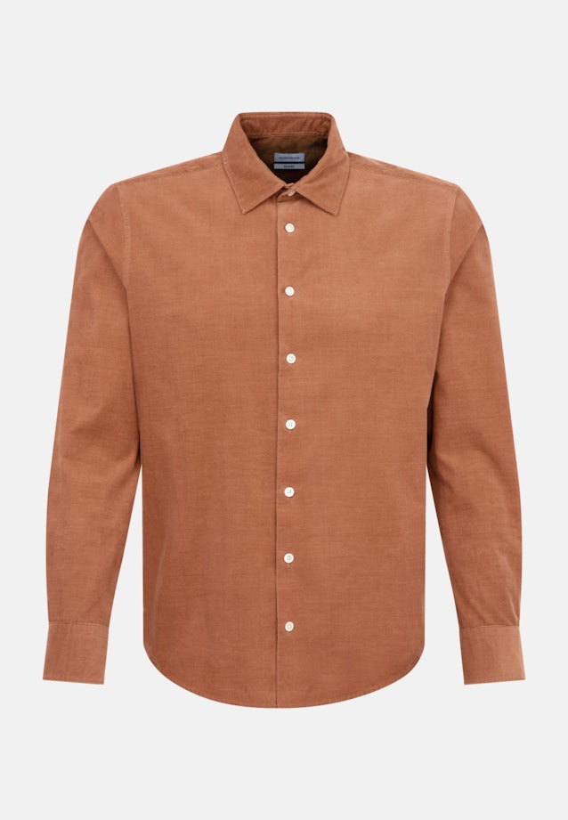 Casual Shirt in Regular fit with Kent-Collar in Brown |  Seidensticker Onlineshop