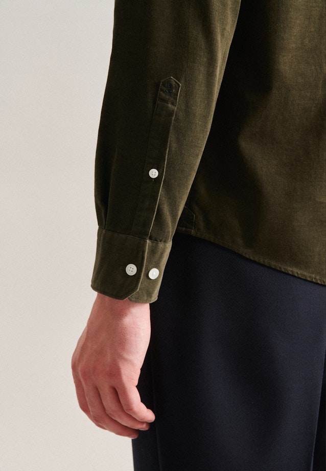 Regular Casual Hemd Uni in Grün |  Seidensticker Onlineshop