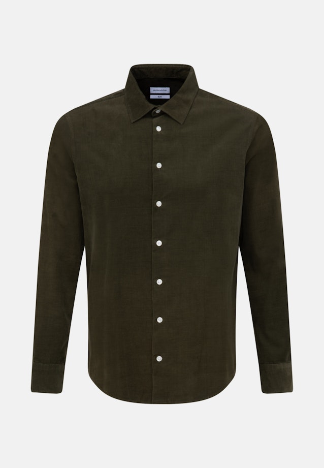 Casual Shirt in Regular fit with Kent-Collar in Green |  Seidensticker Onlineshop