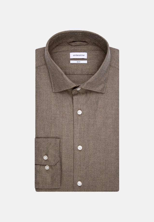 Business Shirt in Slim with Kent-Collar in Brown |  Seidensticker Onlineshop