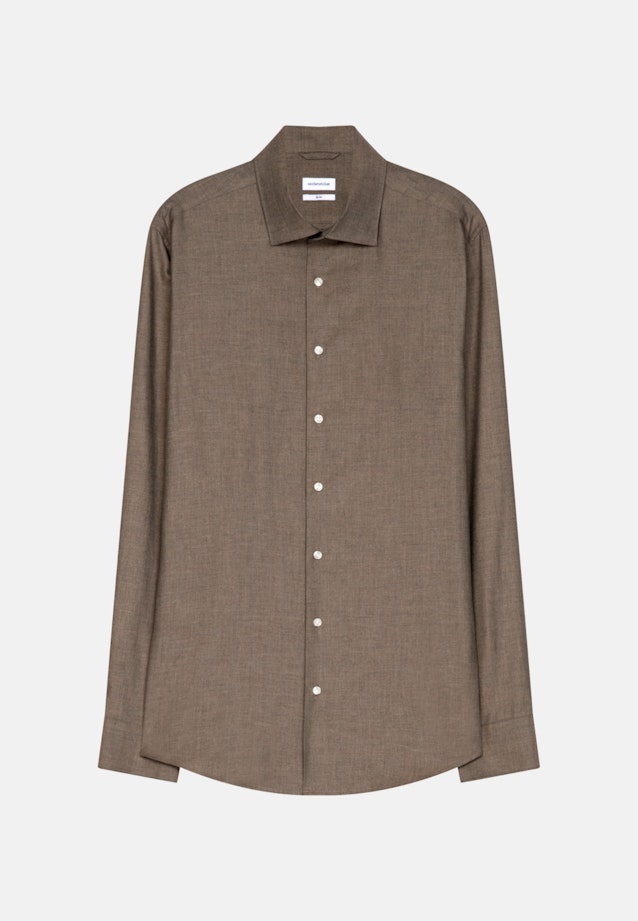 Business Shirt in Slim with Kent-Collar in Brown |  Seidensticker Onlineshop