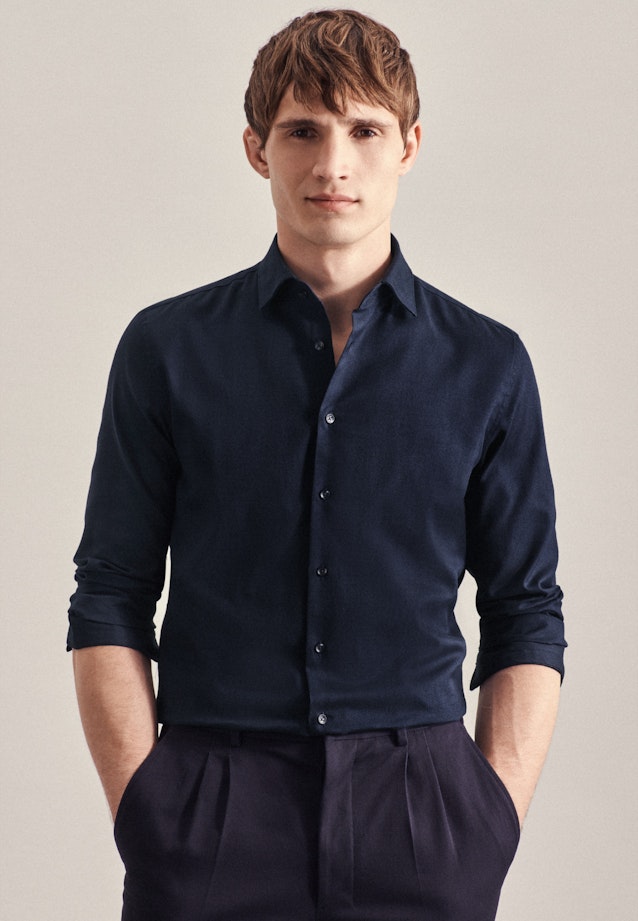 Slim Business Hemd Streifen in Dunkelblau |  Seidensticker Onlineshop