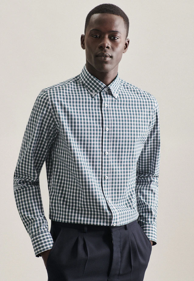 Slim Business Hemd Karo in Grün |  Seidensticker Onlineshop