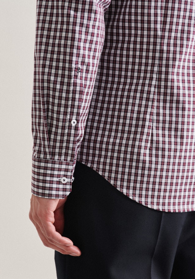 Non-iron Popeline Business overhemd in Slim with Button-Down-Kraag in Rood |  Seidensticker Onlineshop