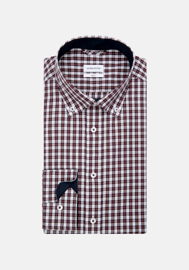 Bügelfreies Popeline Business Hemd in Slim mit Button-Down-Kragen in Rot |  Seidensticker Onlineshop