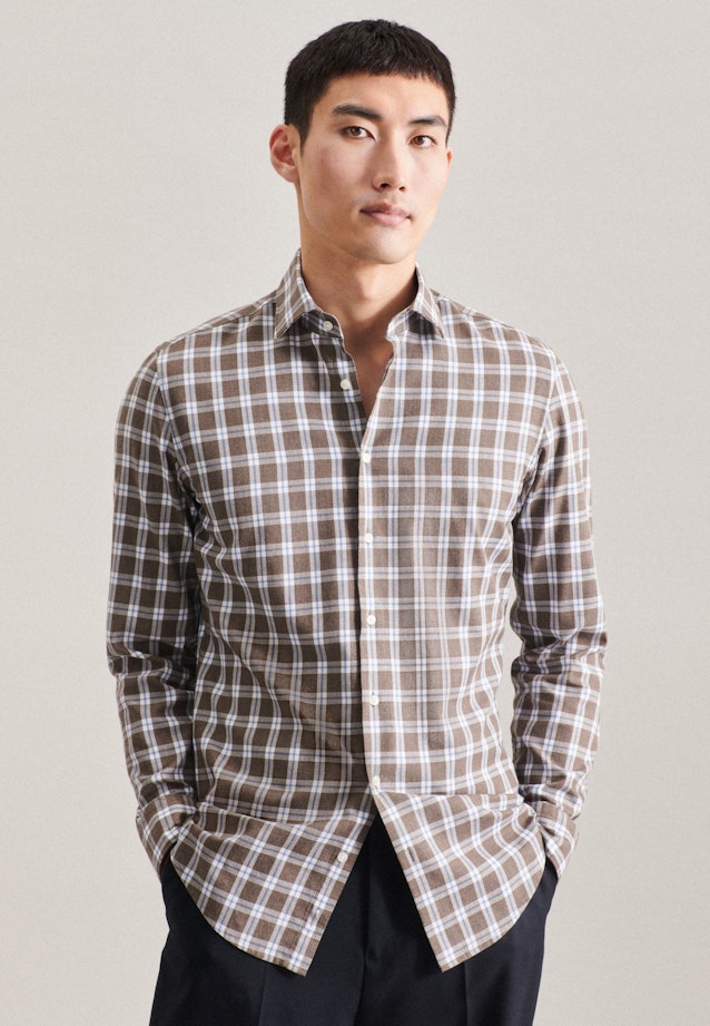 Slim Business shirt Check in Brown |  Seidensticker Onlineshop