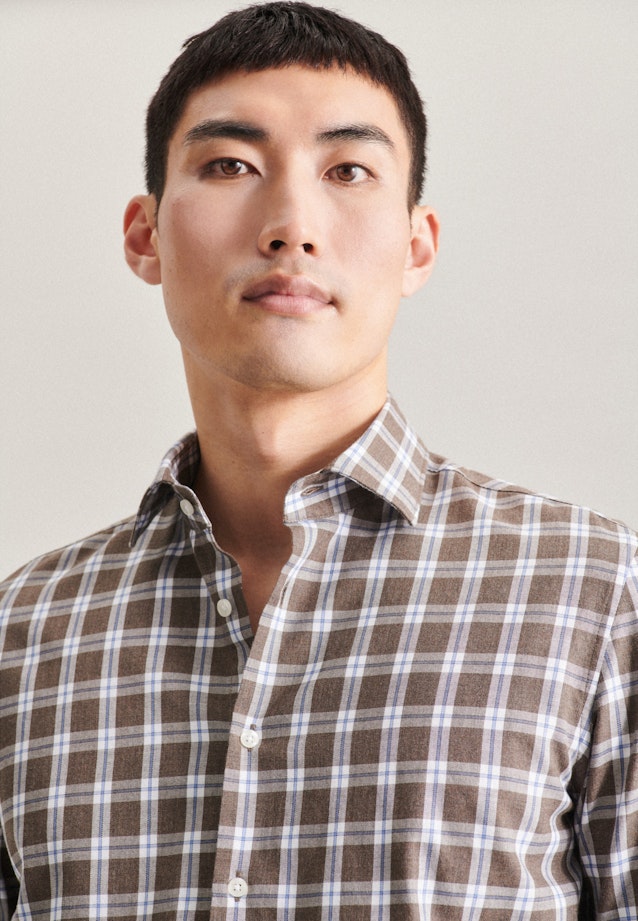 Slim Business shirt Check in Brown |  Seidensticker Onlineshop
