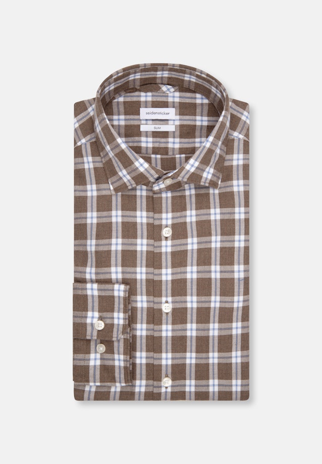 Slim Business shirt Check in Brown |  Seidensticker Onlineshop