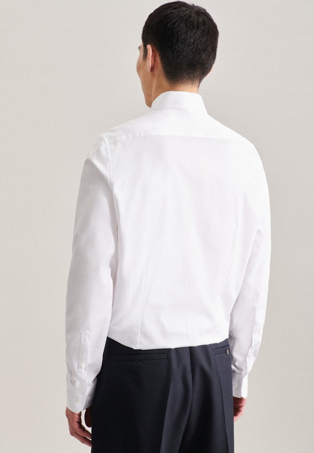 Easy-iron Satin Business Shirt in Slim with Kent-Collar and extra long sleeve in White |  Seidensticker Onlineshop