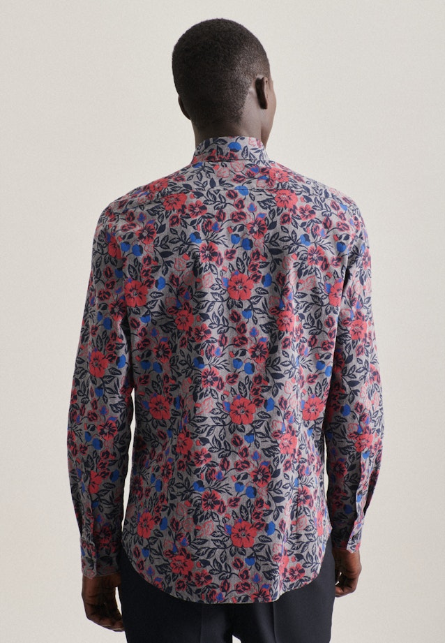 Slim Business Hemd Druck in Grau |  Seidensticker Onlineshop