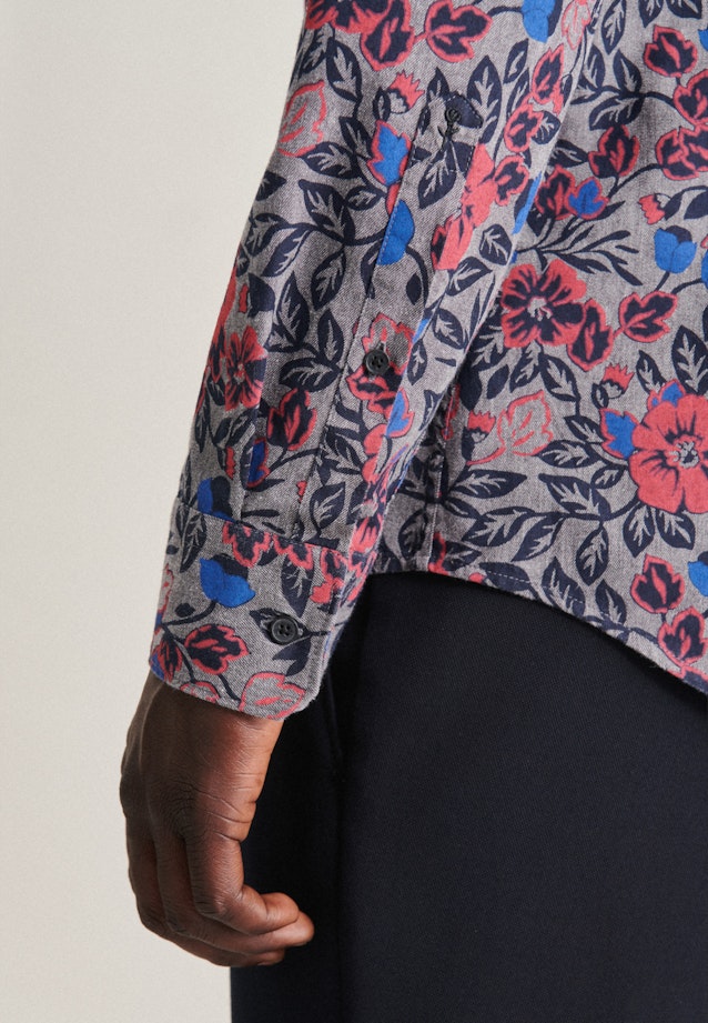 Slim Business Hemd Druck in Grau |  Seidensticker Onlineshop