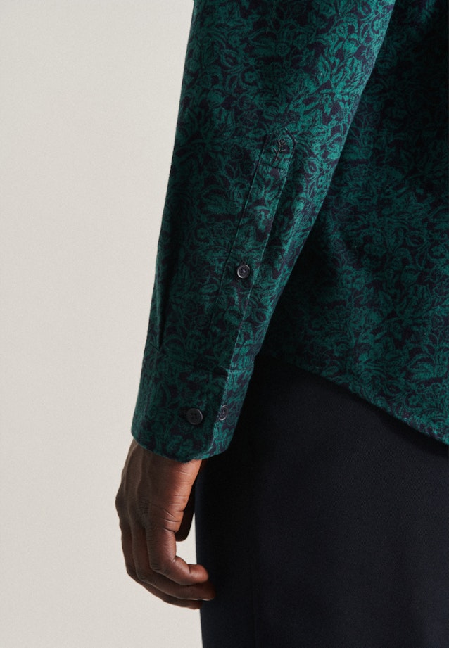 Regular Casual shirt Print in Green |  Seidensticker Onlineshop