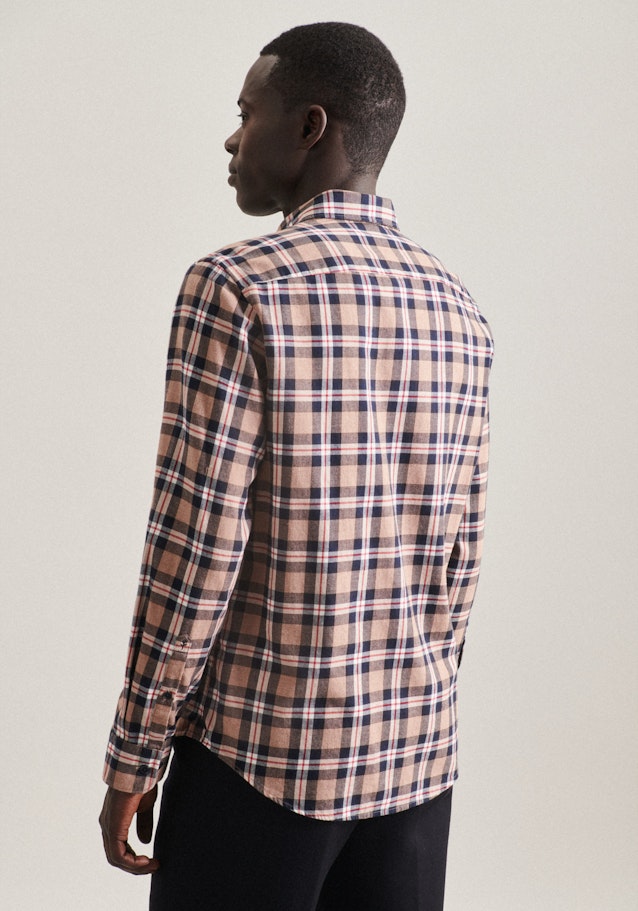 Casual Shirt in Regular with Button-Down-Collar in Brown | Seidensticker Onlineshop