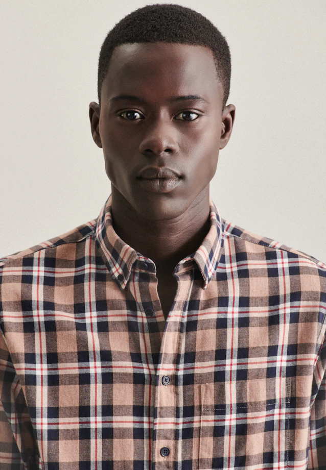 Regular Casual Hemd Karo in Braun |  Seidensticker Onlineshop