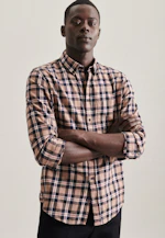 Regular Casual Hemd Karo in Braun |  Seidensticker Onlineshop