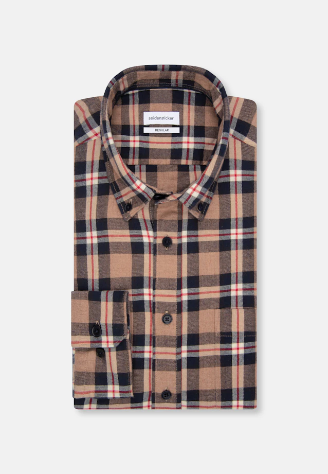 Regular Casual Hemd Karo in Braun |  Seidensticker Onlineshop