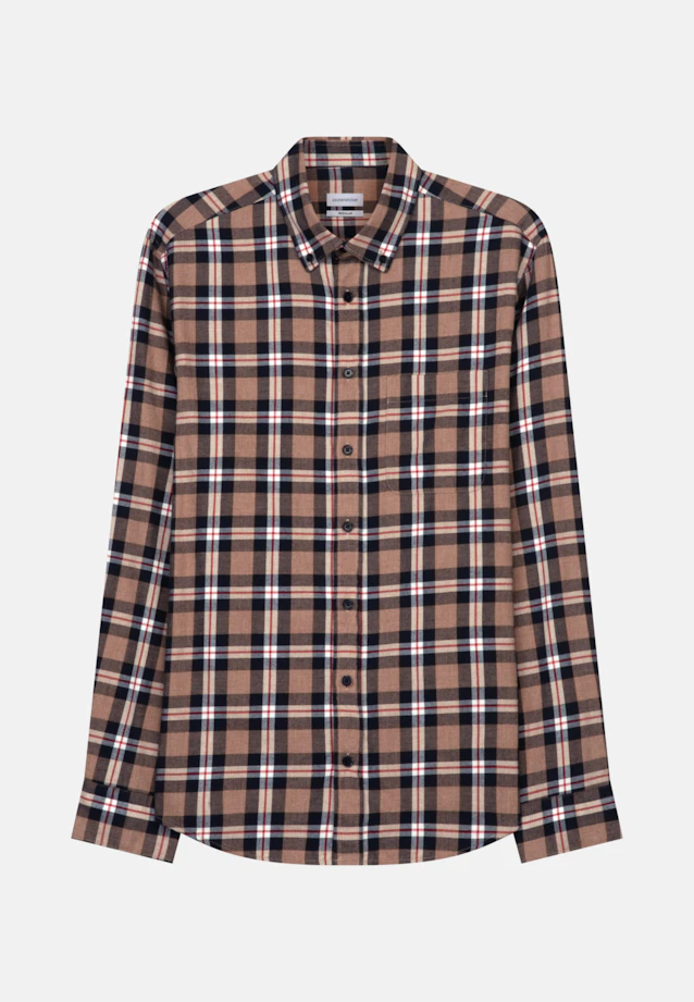Regular Casual Hemd Karo in Braun |  Seidensticker Onlineshop